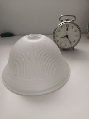 Glass lamp shade like new with frosted ribbed finish