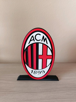 AC Milan Logo with stand, 3D printed