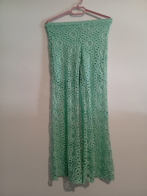 Lace Pants with Inner Shorts Size Small New Green