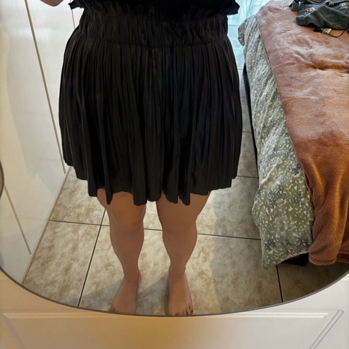Zara black faux leather skort like new, size S