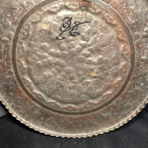 Decorative wall plate copper carved handmade like new