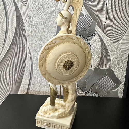 Achilles alabaster statue like new, 24 cm tall
