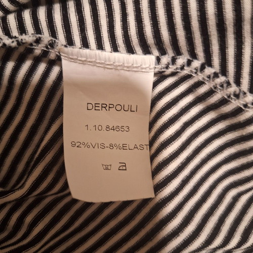 Derpouli women's striped black and white blouse with pearls like new