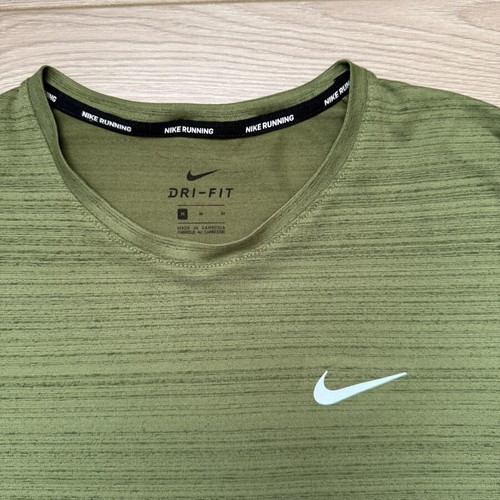Nike Dri-FIT Miler running t-shirt, men's M, olive green