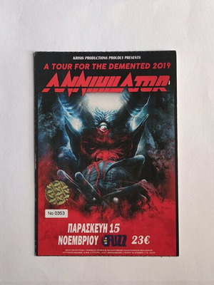 Annihilator ticket like new, concert 15/11/2019