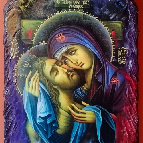 Handmade icon The Virgin Mary of Tears new