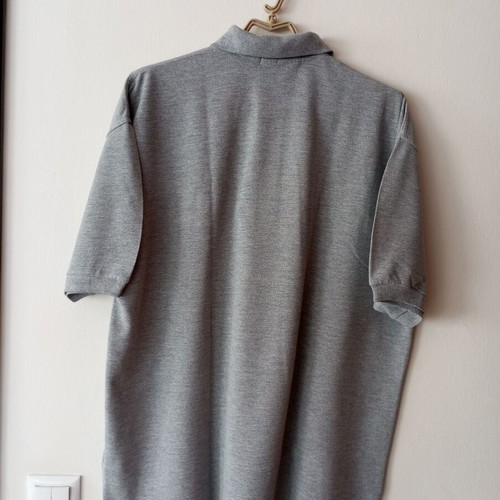 Grey polo-style shirt XL, men's cotton piqué