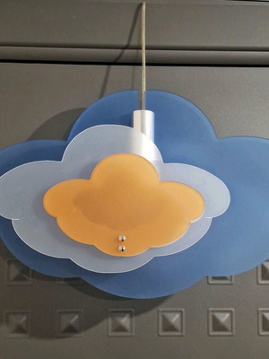 Children's room light shaped like a cloud like new, blue orange white
