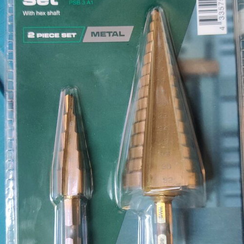 Step drill bit set Parkside cone-shaped new