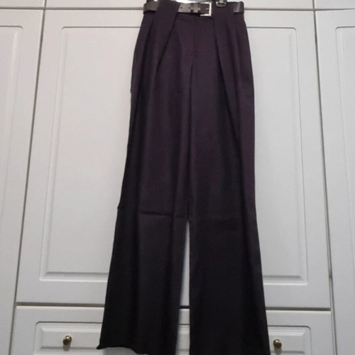 High-waisted wide-leg pants, soft purple denim, size Small