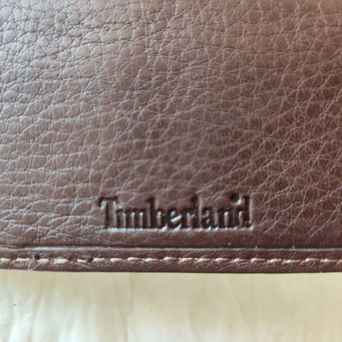 Timberland men's leather wallet, genuine leather, brown