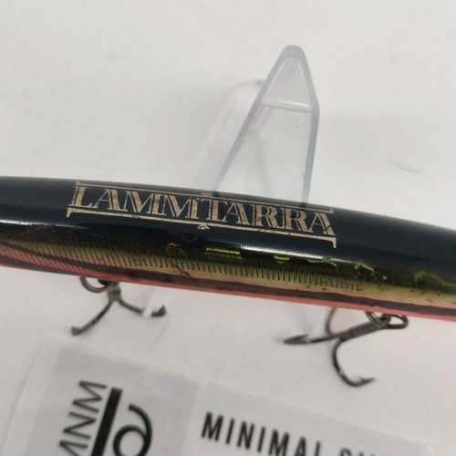 Lammtarra artificial lure used, dark olive with golden green and orange belly