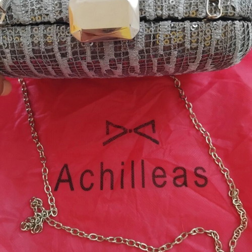 Achilleas silver clutch evening bag new