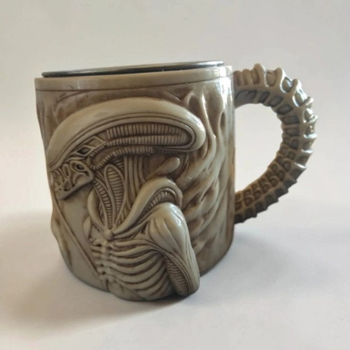 Alien embossed resin mug