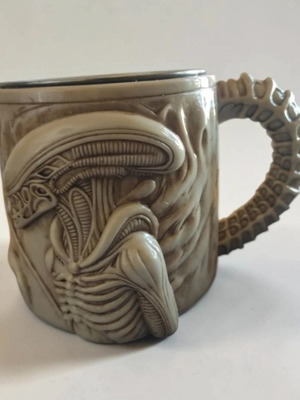 Alien embossed resin mug