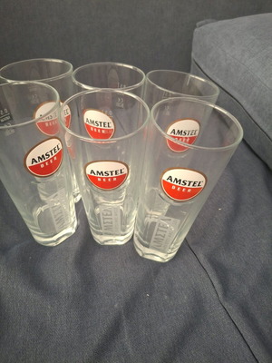 Чаши за бира Amstel като нови, комплект от 6