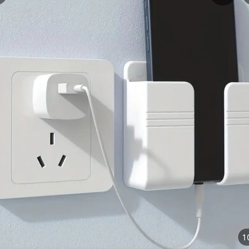 Mobile phone charging holder new, white PVC, fits phones up to 9 cm