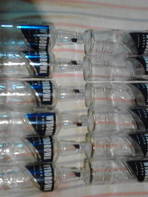 Empty Wyborowa or Serkova Bottles Pack of 12, New