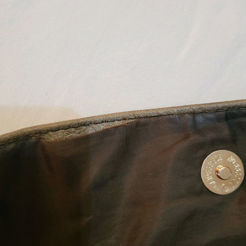 Women’s shoulder bag used, metallic grey, leatherette