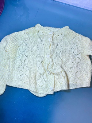 Baby cardigan hand-knitted like new, yellow handmade