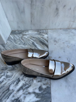 Μπαλαρίνες Zara μεταχειρισμένες, χρυσές, νούμερο 38