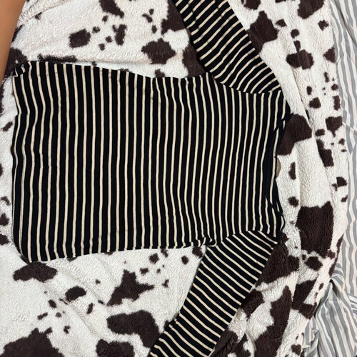 Zara organic cotton striped top black and beige like new