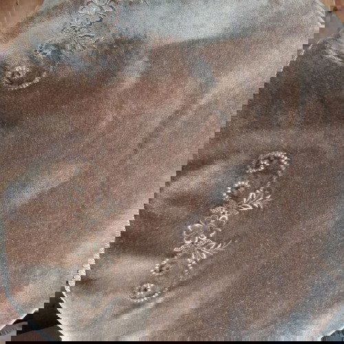 Τραπεζομάντηλο βελούδο ΗΛΙΟΣ με σχέδιο ζακάρ 160 διάμετρο, σαν καινούργιο