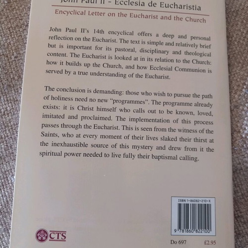 John Paul II Ecclesia de Eucharistia book used