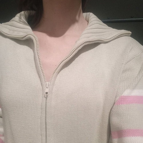Sweater cardigan with zipper new, beige