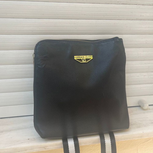 Versace Jeans black crossbody bag, leather, used