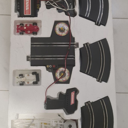 Carsenna battery-operated slot car track vintage set used, 80s