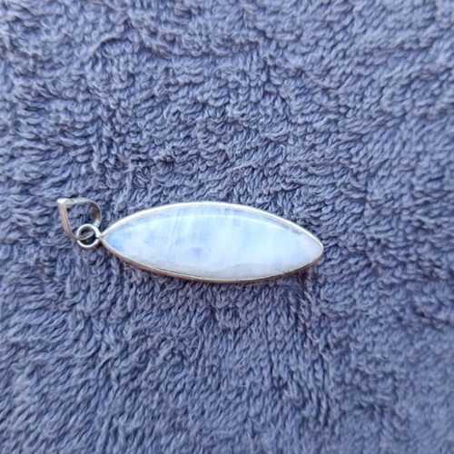 Silver necklace with energy moonstone crystal, new