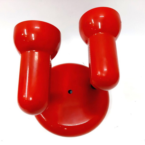 Vintage double wall lamp red metal adjustable spots E27 like new