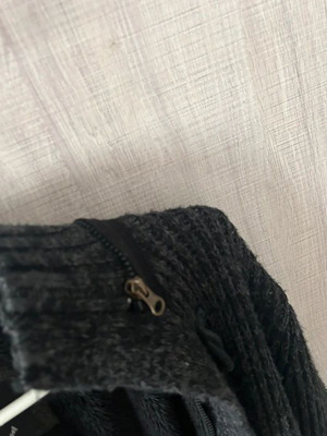 Oxygen black knitted cardigan with zipper used, size M, missing hood