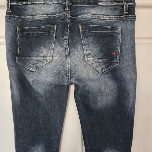 Damaged Jeans women's blue low-rise faded, like new