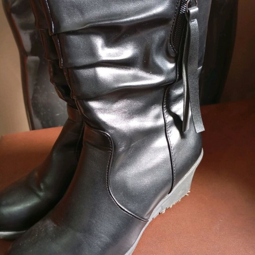 Black platform boots used