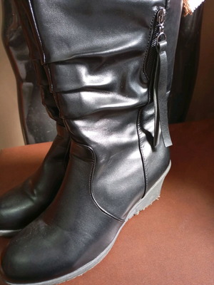 Black platform boots used