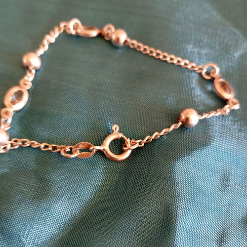 Silver hand chain like new with silver beads and crystals