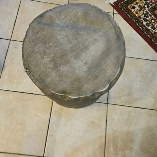 Anatomical pouf new gray with removable fabric cover