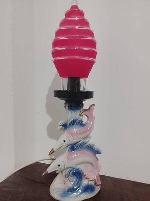 Vintage lamp with two dolphins used, excellent condition