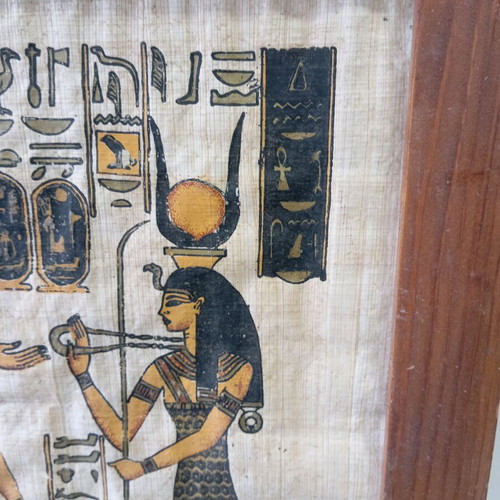 Vintage Egyptian papyrus used in frame 42x33 cm