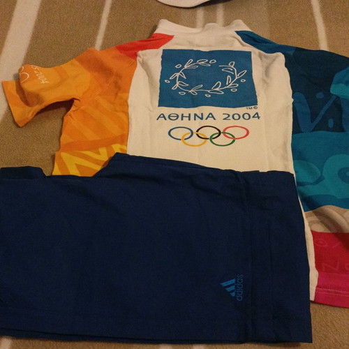 Olympic Games 2004 outfit used, set with hat, pants and t-shirts