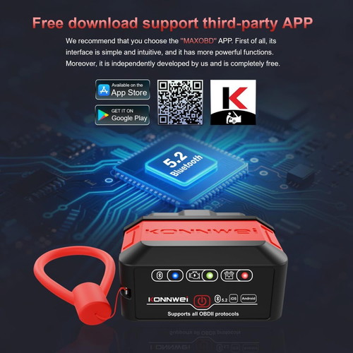 Konnwei KW906 OBD2 Diagnostic Scanner Bluetooth 5.2 New