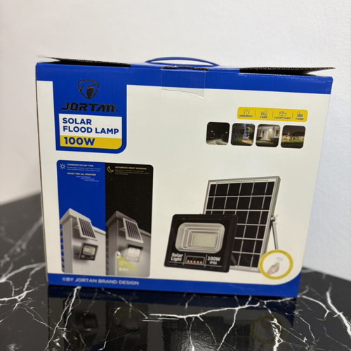 JORTAN 100W Solar Flood Light IP66 with Remote Control new