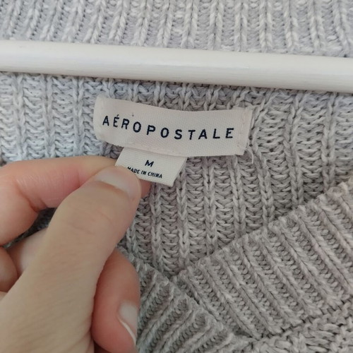 Aeropostale cotton oversized cropped gray sweatshirt like new