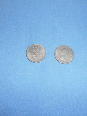 United Kingdom coins used, pack of 2, 1961