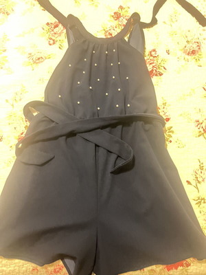 One-piece shorts dark blue with pearls XL Shein like new