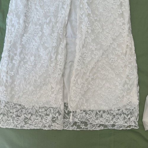 Maxi asymmetric white lace dress XS, new