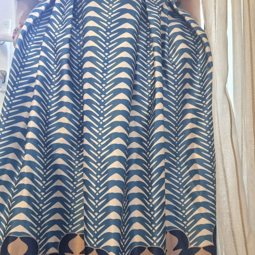 Satin skirt one size blue like new with elastic waist and pockets