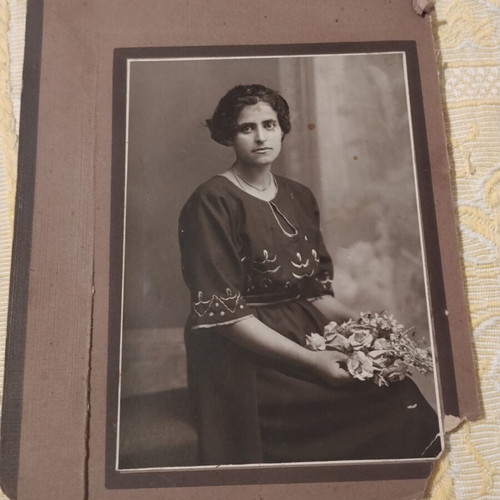 Vintage Italian bronze frames pack with 4 authentic period photos 1900-1920